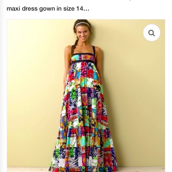 J Crew Talitha multicolor patchwork Maxi Dress vintage 2007 size 8 - Picture 5 of 5
